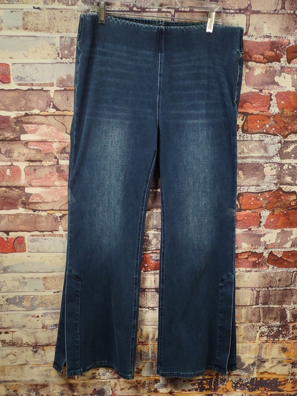 Soft Surroundings Flare-Leg/Side Slit Stretch Jeans